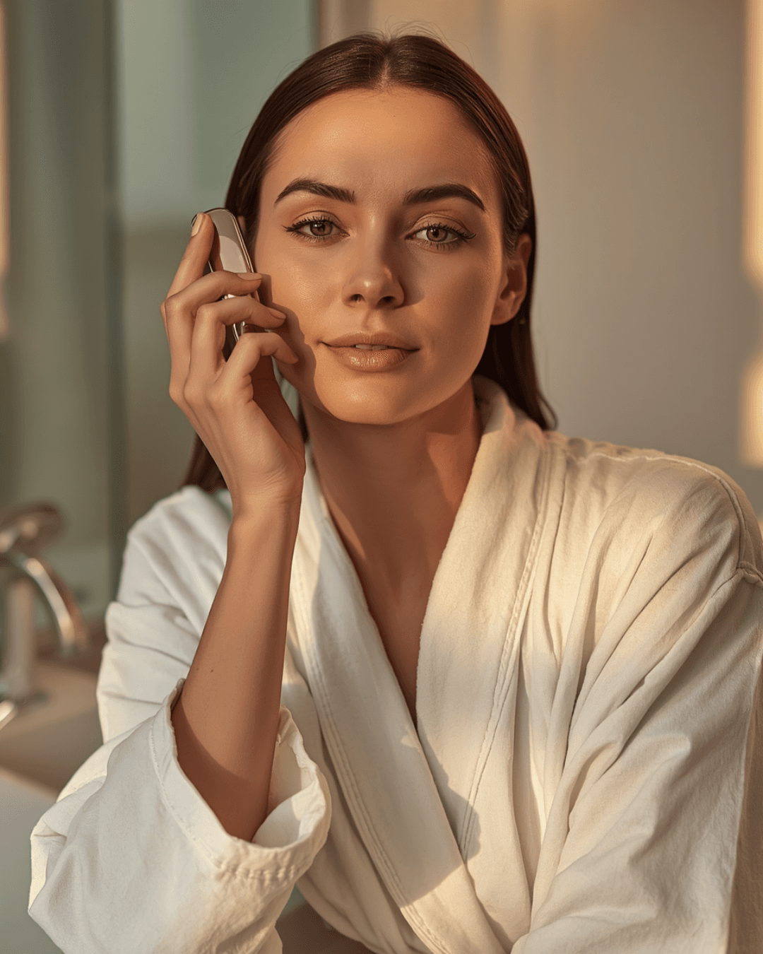 Woman using LUMRÉ Glow Wand
